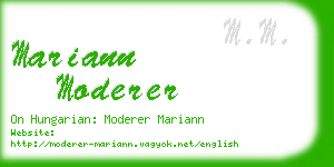 mariann moderer business card